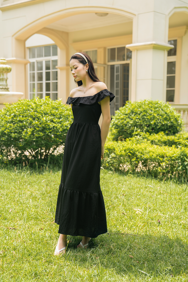 LILY OFF SHOULDER MAXI DRESS (BLACK)