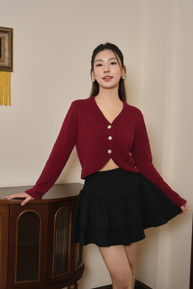 ARLIE KNIT CARDIGAN (BURGUNDY)