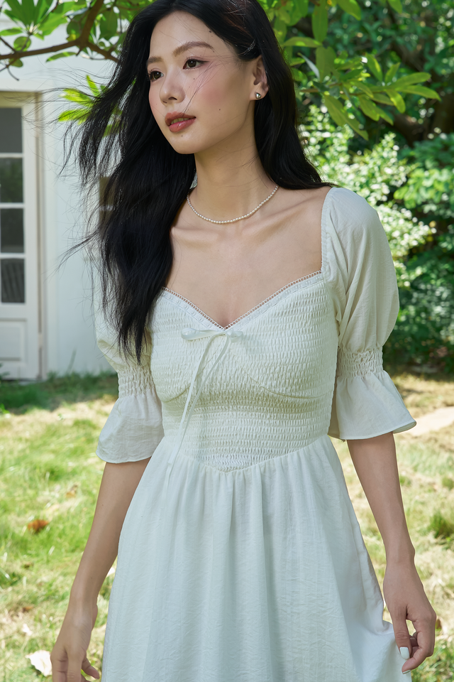 ROWE SMOKED DRESS (WHITE)