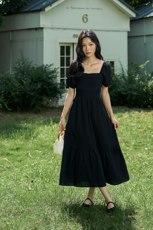 NEVA MIDI DRESS (BLACK)