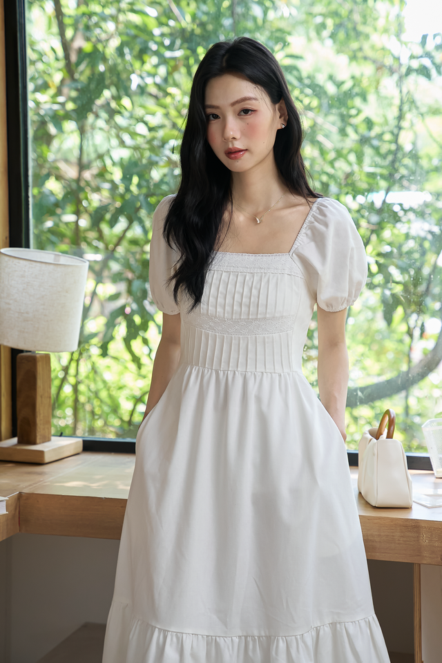 NEVA MIDI DRESS (WHITE)