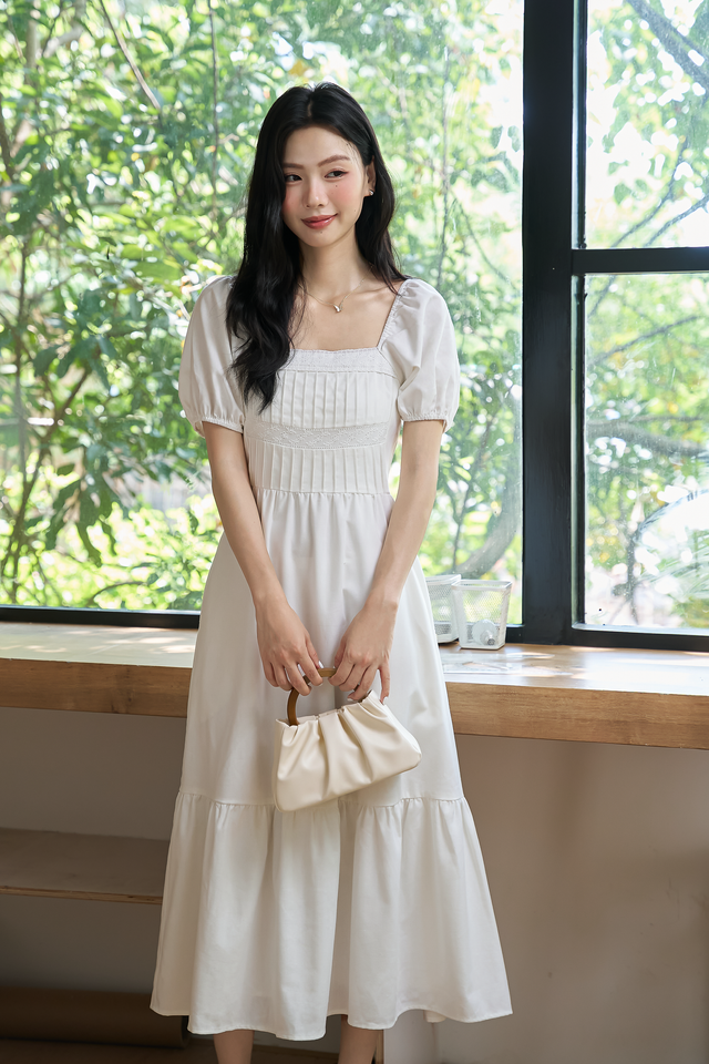 NEVA MIDI DRESS (WHITE)