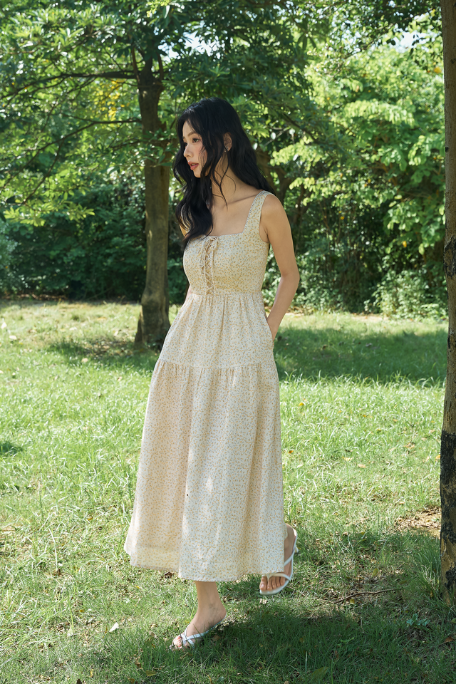 CAROLINA MIDI DRESS (YELLOW FLORAL)