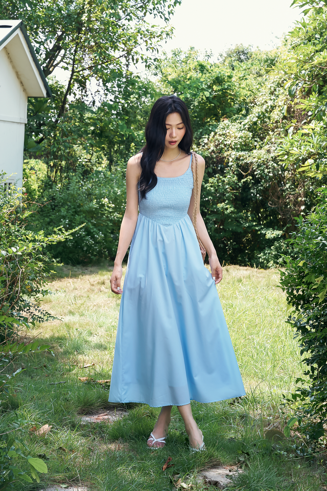 JULIAN SMOKED DRESS (BLUE)