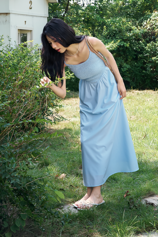 JULIAN SMOKED DRESS (BLUE)