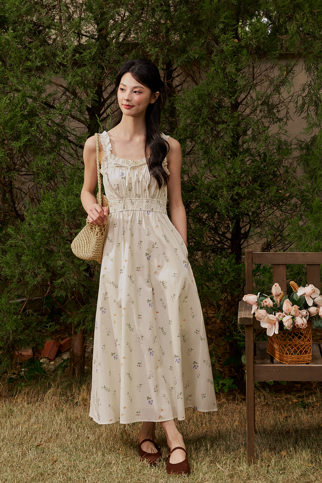 HAMLEY MIDI DRESS (CREAM FLORAL)