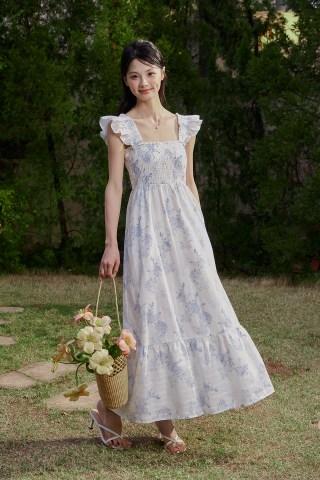 SOLINE RUFFLE SLEEVE DRESS