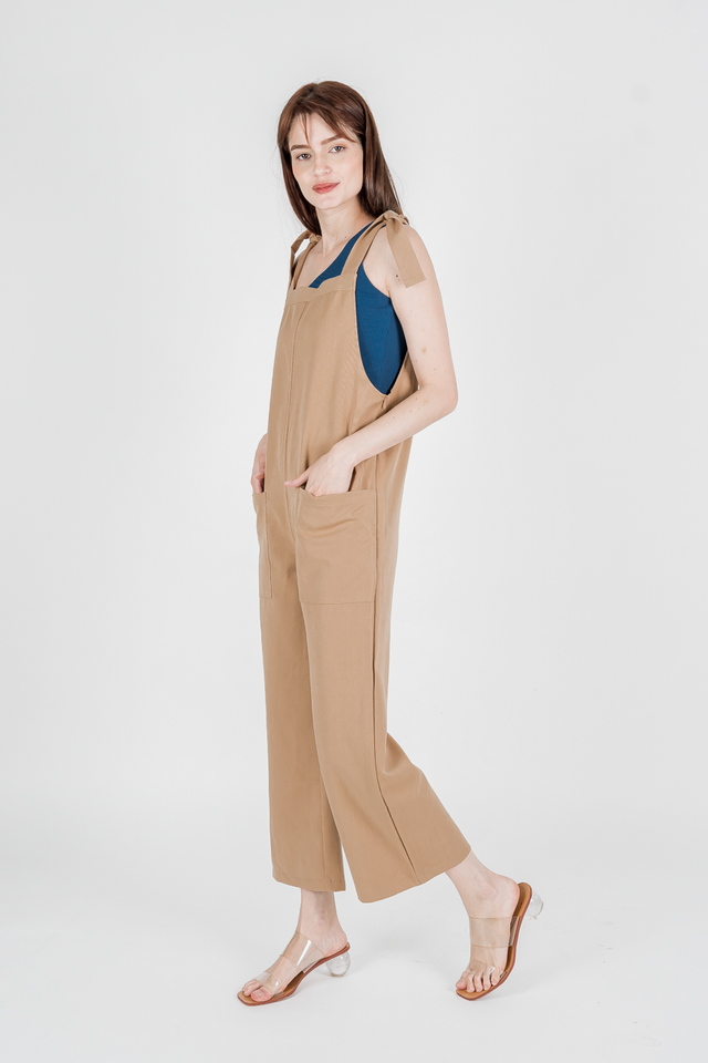 KYLIE KNOTTED DUNGAREE (CAMEL)