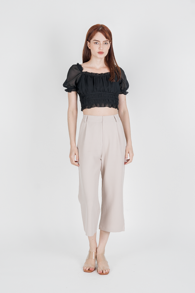 LEIA RUCHED TOP (BLACK)