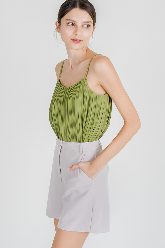 ELICIA PLEATED TOP (MOSS GREEN)