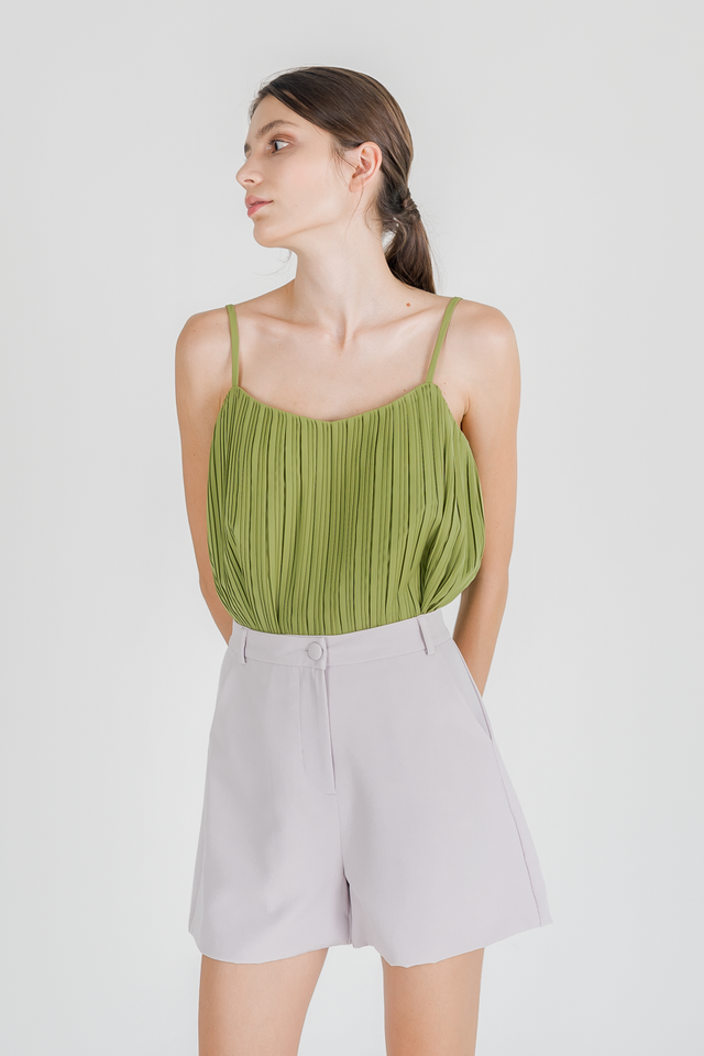 ELICIA PLEATED TOP (MOSS GREEN)