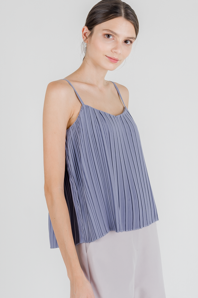 ELICIA PLEATED TOP (PERIWINKLE)