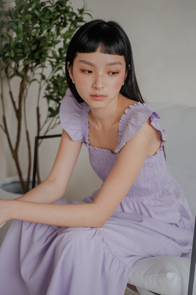 AMITA SMOKED MAXI DRESS (LILAC)